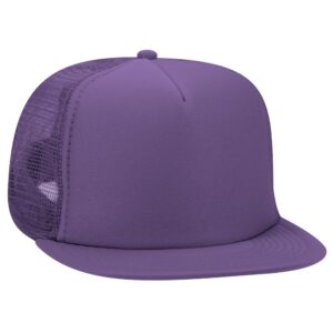 Five Panel High Crown Golf Mesh Cap Purple