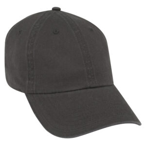 Six Panel Garment Wash Cotton Dad Cap Charcoal Grey