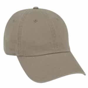 Six Panel Garment Wash Cotton Dad Cap Dark Khaki