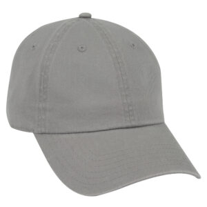 Six Panel Garment Wash Cotton Dad Cap Grey