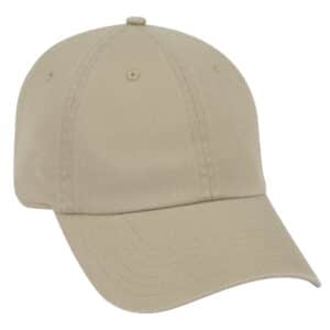 Six Panel Garment Wash Cotton Dad Cap Khaki