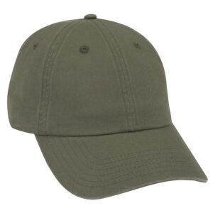 Six Panel Garment Wash Cotton Dad Cap Olive Green