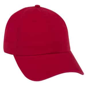 Six Panel Garment Wash Cotton Dad Cap Red