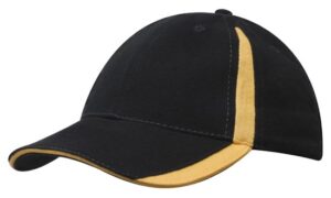 Brushed Heavy Cotton Cap Black Gold