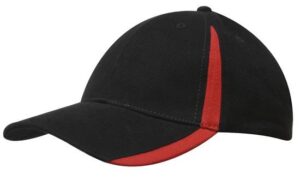 Brushed Heavy Cotton Cap Black Red