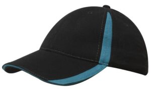 Brushed Heavy Cotton Cap Black Teal