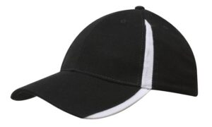 Brushed Heavy Cotton Cap Black White