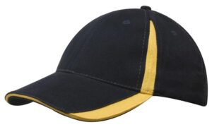 Brushed Heavy Cotton Cap Navy Gold