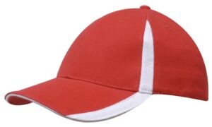 Brushed Heavy Cotton Cap Red White