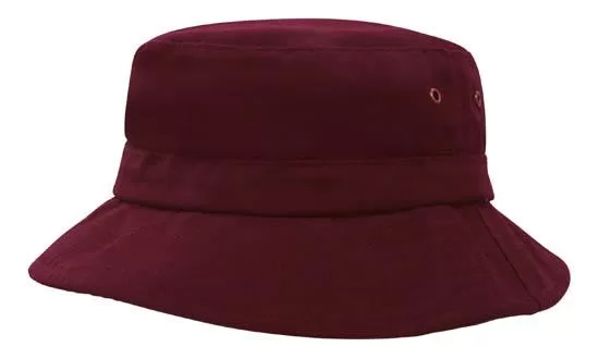 Brushed Sports Twill Childs Bucket Hat Maroon
