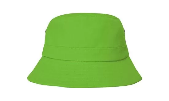 Brushed Sports Twill Infants Bucket Hat Green