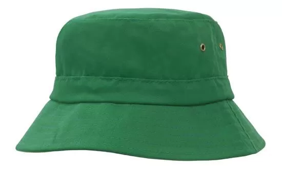 Brushed Sports Twill Youth Bucket Hat Emerald