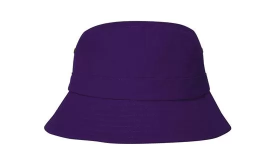 Brushed Sports Twill Youth Bucket Hat Purple