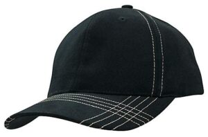 Contrast Cross Stitching Brushed Heavy Cotton Cap Navy White