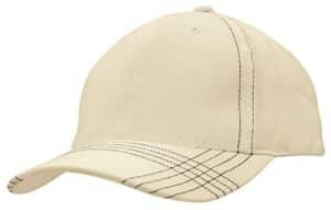 Contrast Cross Stitching Brushed Heavy Cotton Cap White Navy