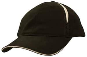 Crown Inserts Brushed Heavy Cotton Sandwich Cap Black White
