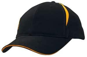 Crown Inserts Brushed Heavy Cotton Sandwich Cap Navy Gold