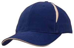 Crown Inserts Brushed Heavy Cotton Sandwich Cap Royal White