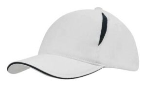 Crown Inserts Brushed Heavy Cotton Sandwich Cap White Navy