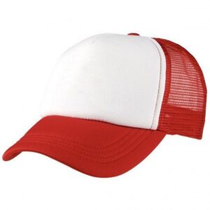 Foam Mesh Trucker Cap Red White