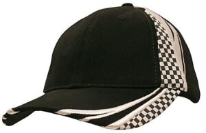 Printed Checks Brushed Heavy Cotton Cap Black White