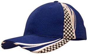 Printed Checks Brushed Heavy Cotton Cap Royal White