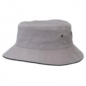 Sandwich Brim Bucket Hat Grey Black