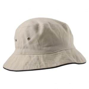 Sandwich Brim Bucket Hat Natural Navy
