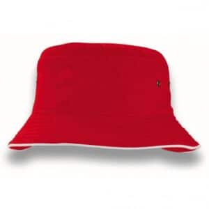 Sandwich Brim Bucket Hat Red White
