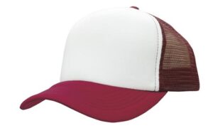 Truckers Mesh Cap White Maroon