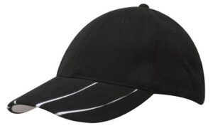 Two Tone Peak Brushed Heavy Cotton Cap Black White