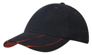 Two Tone Peak Brushed Heavy Cotton Cap Navy Red