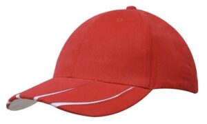 Two Tone Peak Brushed Heavy Cotton Cap Red White