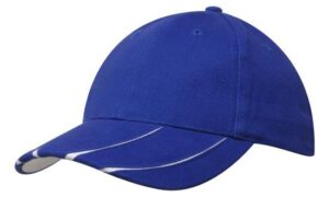 Two Tone Peak Brushed Heavy Cotton Cap Royal White