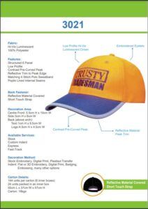 3021 Reflective Trim Luminescent Safety Cap Spec Sheet