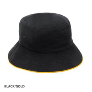 Bucket Hat Sandwich Design black gold