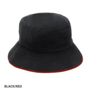 Bucket Hat Sandwich Design black red