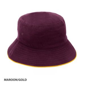 Bucket Hat Sandwich Design maroon gold