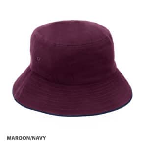 Bucket Hat Sandwich Design maroon navy