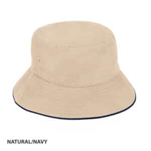 Bucket Hat Sandwich Design natural navy