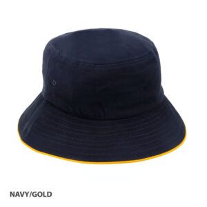 Bucket Hat Sandwich Design navy gold
