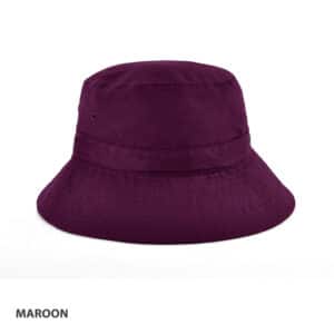 Polyviscose School Bucket Hat maroon