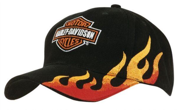 Embroidered Flame Brushed Heavy Cotton Cap