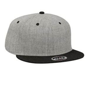 Six Panel Heather Wool Blend Flat Cap
