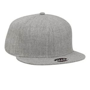 Six Panel Heather Wool Blend Flat Cap