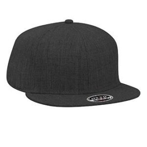 Six Panel Heather Wool Blend Flat Cap