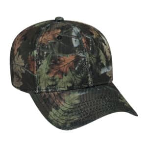 Six Panel Camo Poly Pique Mesh Cap