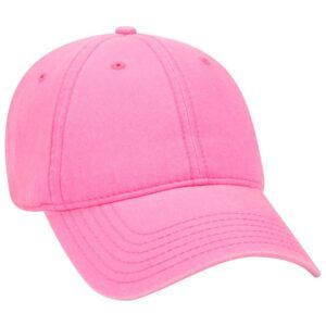 Deluxe Washed Cotton Twill Cap Neon Pink