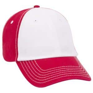 Deluxe Washed Cotton Twill Cap Red White Red