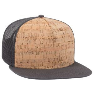 Five Panel Cork Mesh Cap Charcoal Grey Cork Charcoal Grey